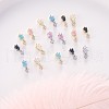Chinese lute Shape Brass Micro Pave Clear Cubic Zirconia Nail Gems Set MRMJ-T015-40-M-1