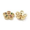 Brass Micro Pave Cubic Zirconia Bead Caps ZIRC-F141-12G-02-2