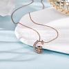 Chinese Zodiac Necklace Tiger Necklace 925 Sterling Silver Rose Gold Tiger on the Moon Pendant Charm Necklace Zircon Moon and Star Necklace Cute Animal Jewelry Gifts for Women JN1090C-4