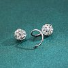 Round Beaded Alloy Crystal Rhinestone Stud Earrings FS-WG37A38-02-2