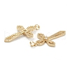 Brass Micro Pave Clear Cubic Zirconia Pendants ZIRC-M117-36G-2