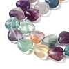 Natural Green Purple Yellow Fluorite Beads Strands G-NH0048-A01-01-4