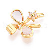 Brass Micro Pave Clear Cubic Zirconia Pendants KK-N268-79G-2