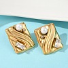 304 Stainless Steel Cubic Zirconia Stud Earrings EJEW-Z110-03G-02-2