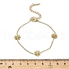 304 Stainless Steel Flower Link Bracelets BJEW-Q040-06G-3