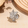Brass Micro Pave Cubic Zirconia Finger Rings for Women TN1538-2