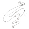 304 Stainless Steel Crystal Rhinestone Flower Y Necklaces NJEW-R026-18P-4