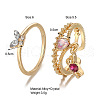 2Pcs Alloy Rhinestone Finger Rings & Cuff Rings Sets FS-WG0BABF-01-2