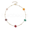 Glass Daisy Flower Beaded Necklace NJEW-JN04741-4