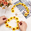 CRASPIRE 2Pcs Cloth Small Sunflowe Wreath Headband OHAR-CP0001-20A-3
