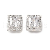 Brass Micro Pave Clear Cubic Zirconia Beads KK-G531-04S-1