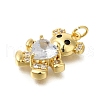 Rack Plating Brass Micro Pave Cubic Zirconia Pendants ZIRC-F142-35G-2