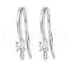 Brass Micro Pave Cubic Zirconia Earring Hooks KK-U008-09P-1