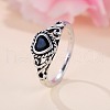 Brass Micro Pave Cubic Zirconia Finger Rings for Women FS-WGE7315-02-3