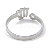 Non-Tarnish Constellations 304 Stainless Steel Open Cuff Ring for Women RJEW-L122-001P-09-3