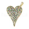 Brass Micro Pave Cubic Zirconia Pendants KK-M322-42G-01-1