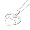 Non-Tarnish 304 Stainless Steel Cable Chain Heart Frame Pendant Necklaces for Women NJEW-U005-03P-1