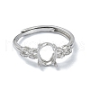 Adjustable 925 Sterling Silver Ring Components STER-K179-33P-2