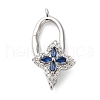 Brass Micro Pave Cubic Zirconia Fold Over Clasps KK-G503-26P-1