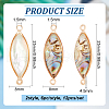 BENECREAT 12Pcs 2 Colors Shell Paper Resin Connector Charms KK-BC0012-73-2