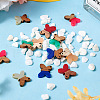 12Pcs 6 Colors Opaque Resin & Walnut Wood Connector Charms RESI-TA0002-70-5