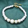 Round ABS Imitation Pearl Beads Bracelets for Women BJEW-B124-01G-1