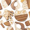 20Pcs 10 Style Resin & Walnut Wood Pendants RESI-LS0001-22-4