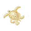 Sea Turtle Brass Cuff Rings for Women RJEW-A059-06G-2
