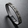 Cross Imitation Leather Flat Cord Bracelet PW-WG11142-06-1