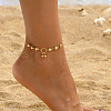 Brass Heart Hollow Round Pendant Anklets for Women Daily Casual Jewelry JN7158-3