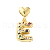 Rack Plating Brass Micro Pave Clear Cubic Zirconia Perdants KK-C067-12G-E-1