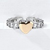 Brass Micro Pave Cubic Zirconia Cuff Rings RJEW-D313-02PG-1