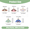 DICOSMETIC 30Pcs 5 Styles Alloy Enamel Pendants ENAM-DC0001-70-2