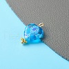 Heart Handmade Millefiori Lampwork Beads Pendant PALLOY-JF00907-4