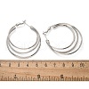 Brass Triple Hoop Earrings for Women EJEW-U050-02P-5