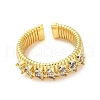 Brass Micro Pave Cubic Zirconia Cuff Rings RJEW-P102-14G-2
