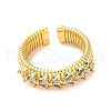 Brass Micro Pave Cubic Zirconia Cuff Rings RJEW-P102-14G-2