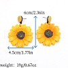Exaggerated Sunflower Acrylic Dangle Stud Earrings VQ9913-4