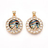Brass Micro Pave Clear Cubic Zirconia Pendants for Women KK-T070-92A-02-1