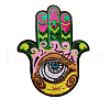 Hamsa Hand with Evil Eye Computerized Embroidery Cloth Iron on/Sew on Sequin Patches WG63761-03-1