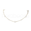 2Pcs 2 Colors Round Shell Pearl & 304 Stainless Steel Handmade Link Chain Necklaces NJEW-JN05301-3