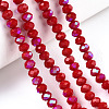 Electroplate Opaque Solid Color Glass Beads Strands X1-EGLA-A034-P6mm-L21-4