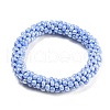 Crochet Glass Beads Braided Stretch Bracelet BJEW-K232-01B-1