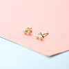 Brass Micro Pave Clear Cubic Zirconia Stud Earrings FS-WGE47D1-13-1