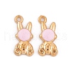 Light Gold Plated Alloy Enamel Pendants FIND-Q100-01KCG-2