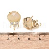 Brass Micro Pave Cubic Zirconia Stud Earring Findings with Natural Moonstone KK-Z096-05G-13-3