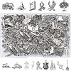SUPERFINDINGS 150Pcs 15 Style Tibetan Style Alloy Pendants for Teachers' Day TIBE-FH0001-14-1