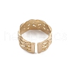 Ion Plating(IP) 304 Stainless Steel Hollow Net Open Cuff Rings for Women RJEW-G285-05G-3