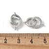 Brass Micro Pave Clear Cubic Zirconia Fold Over Clasps KK-D324-04P-2