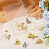 Gorgecraft 10Pcs 10 Style Flower Butterfly Enamel Pin JEWB-GF0001-28-7